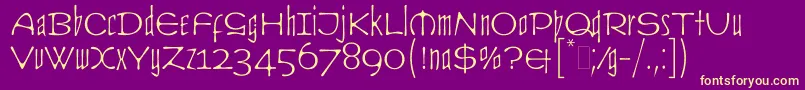 CultLetPlain.1.0 Font – Yellow Fonts on Purple Background