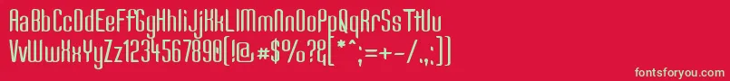 フォントKandide ffy – 赤い背景に緑の文字