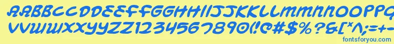 Mbeansi Font – Blue Fonts on Yellow Background