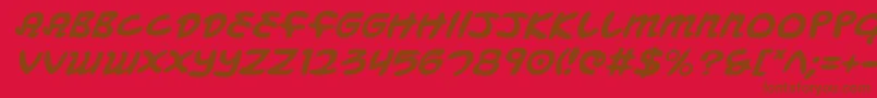 Mbeansi-fontti – ruskeat fontit punaisella taustalla