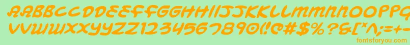 Mbeansi Font – Orange Fonts on Green Background