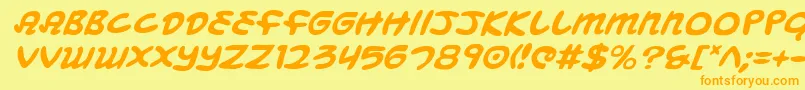 Mbeansi Font – Orange Fonts on Yellow Background