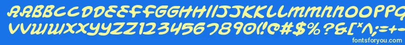 Mbeansi Font – Yellow Fonts on Blue Background