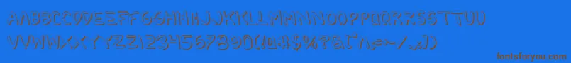 2toonv2s Font – Brown Fonts on Blue Background