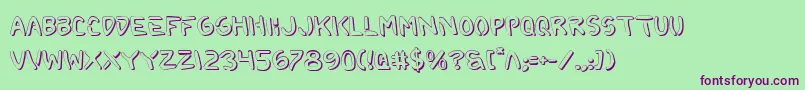 2toonv2s Font – Purple Fonts on Green Background