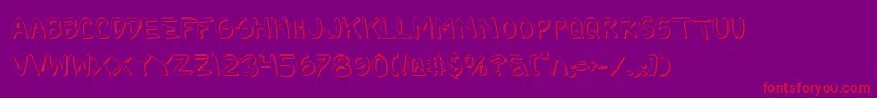 2toonv2s-Schriftart – Rote Schriften auf violettem Hintergrund