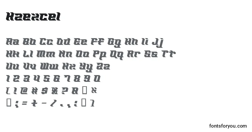 A fonte Kzexcel – alfabeto, números, caracteres especiais
