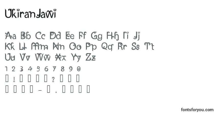 A fonte UkiranJawi – alfabeto, números, caracteres especiais
