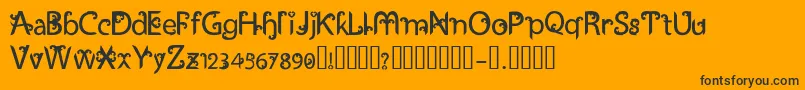 UkiranJawi-Schriftart – Schwarze Schriften auf orangefarbenem Hintergrund