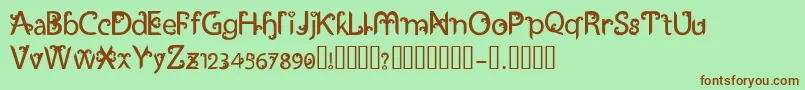 UkiranJawi Font – Brown Fonts on Green Background