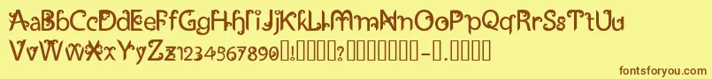 UkiranJawi-fontti – ruskeat fontit keltaisella taustalla