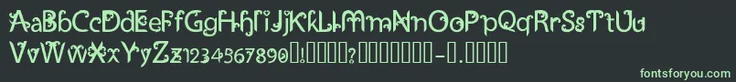 UkiranJawi-fontti – vihreät fontit mustalla taustalla