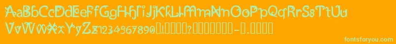 UkiranJawi Font – Green Fonts on Orange Background