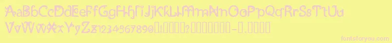 UkiranJawi Font – Pink Fonts on Yellow Background