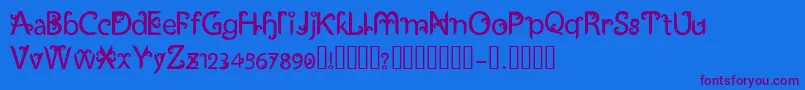 UkiranJawi-Schriftart – Violette Schriften auf blauem Hintergrund