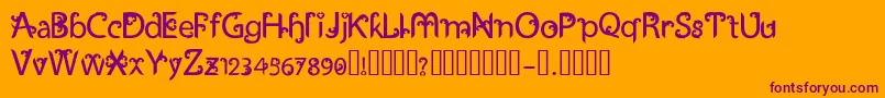 UkiranJawi Font – Purple Fonts on Orange Background