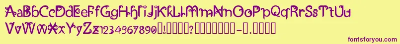 UkiranJawi Font – Purple Fonts on Yellow Background