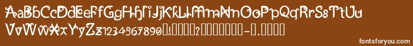 UkiranJawi-Schriftart – Weiße Schriften auf braunem Hintergrund