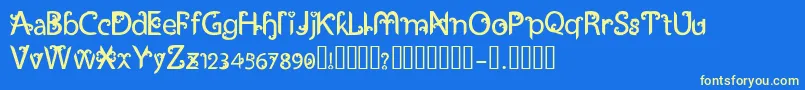 UkiranJawi-Schriftart – Gelbe Schriften auf blauem Hintergrund