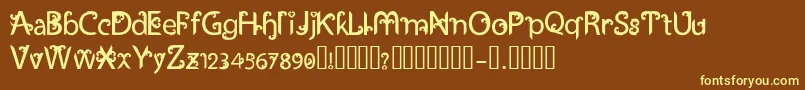 UkiranJawi Font – Yellow Fonts on Brown Background