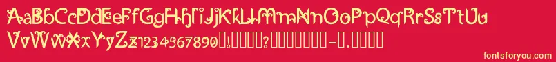 UkiranJawi Font – Yellow Fonts on Red Background