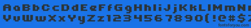 Uni05 64 Font – Black Fonts on Blue Background