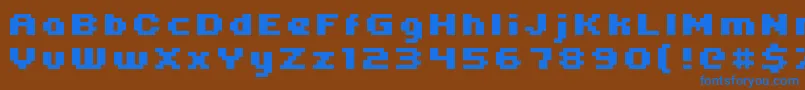 Uni05 64 Font – Blue Fonts on Brown Background