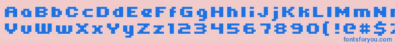 Uni05 64 Font – Blue Fonts on Pink Background