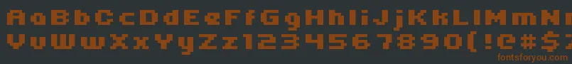 Uni05 64 Font – Brown Fonts on Black Background