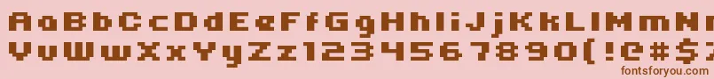 Uni05 64 Font – Brown Fonts on Pink Background