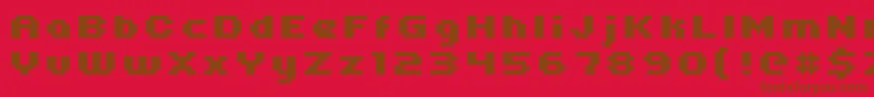 Uni05 64 Font – Brown Fonts on Red Background