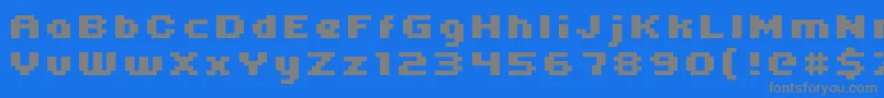 フォントUni05 64 – 青い背景に灰色の文字
