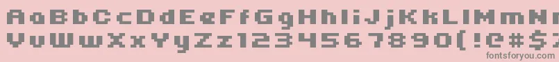Uni05 64 Font – Gray Fonts on Pink Background