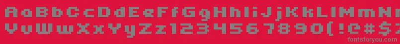 フォントUni05 64 – 赤い背景に灰色の文字
