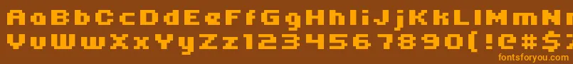 Uni05 64 Font – Orange Fonts on Brown Background