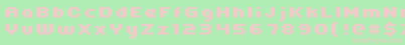 Uni05 64 Font – Pink Fonts on Green Background