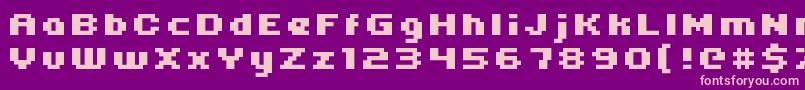 Uni05 64 Font – Pink Fonts on Purple Background