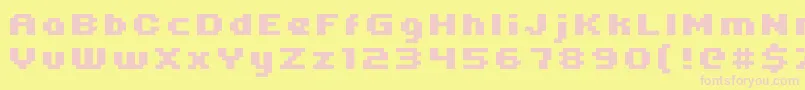 Uni05 64 Font – Pink Fonts on Yellow Background