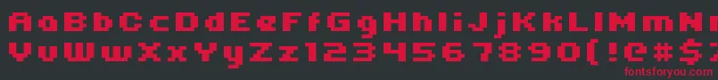 Uni05 64 Font – Red Fonts on Black Background