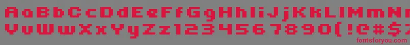 Uni05 64 Font – Red Fonts on Gray Background