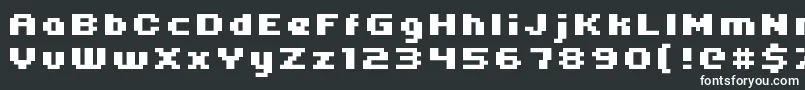 Uni05 64-fontti – valkoiset fontit mustalla taustalla