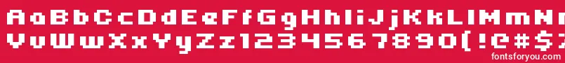 フォントUni05 64 – 赤い背景に白い文字
