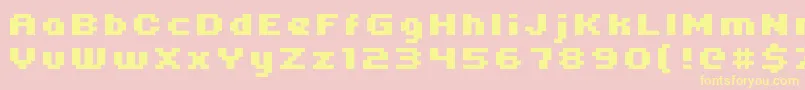 Uni05 64 Font – Yellow Fonts on Pink Background