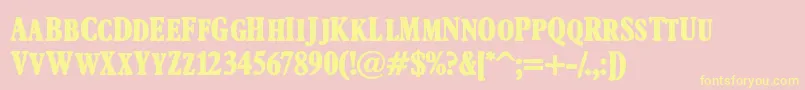 AftonJames Font – Yellow Fonts on Pink Background