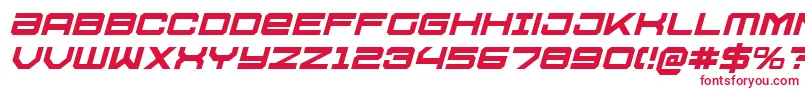 フォントU.S.S.DallasItalic – 白い背景に赤い文字