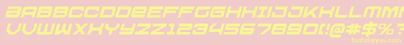 Fonte U.S.S.DallasItalic – fontes amarelas em um fundo rosa