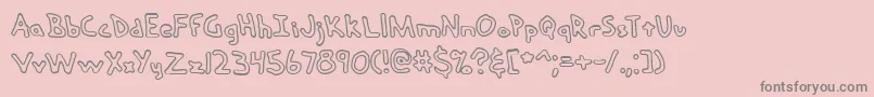 HandMeDownOBrk Font – Gray Fonts on Pink Background