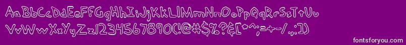 HandMeDownOBrk Font – Green Fonts on Purple Background