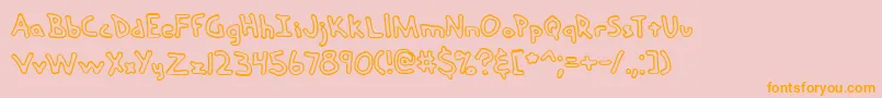 HandMeDownOBrk Font – Orange Fonts on Pink Background