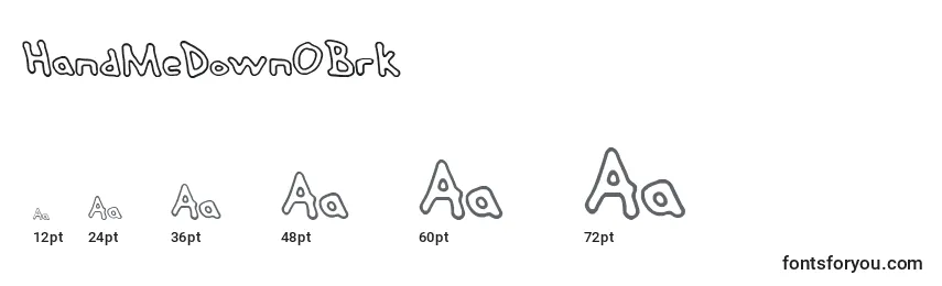 HandMeDownOBrk Font Sizes